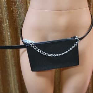 NWT MK Michael Kors Black Signature Belt Bag Fanny Pack Purse sz X-Large L/XL